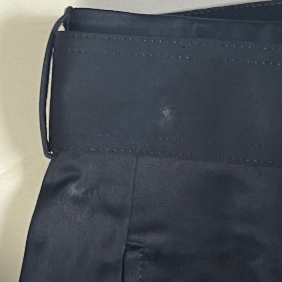 Banana Republic Pleated Wide Leg Belted Trousers Womens 8 Navy Blue New - Picture 10 of 11